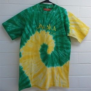 Rasta Casual Gear Jamaica Short Sleeve T-shirt, men's, Tye-Dye, Size Small